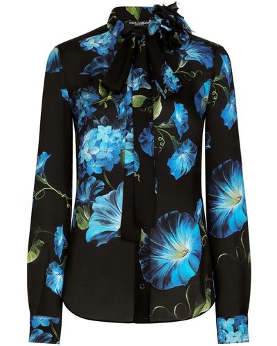 Dolce & Gabbana Flowered Shirt - Blue
