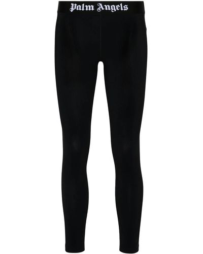 Palm Angels Leggings con stampa crop - Nero