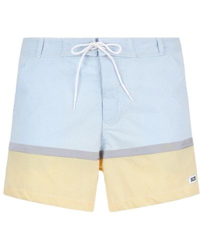 Gcds Printed Striped Swim Shorts - Blue