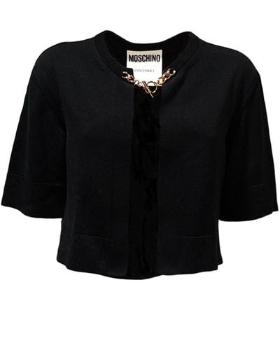 Moschino Knitted Top With Chain - Black