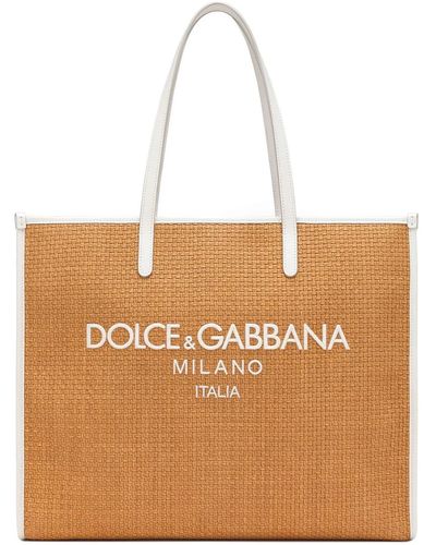 Dolce & Gabbana Large Shopping Tote Bag - Natural