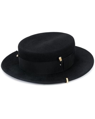 Ruslan Baginskiy Canotier Hat With Chain - Black