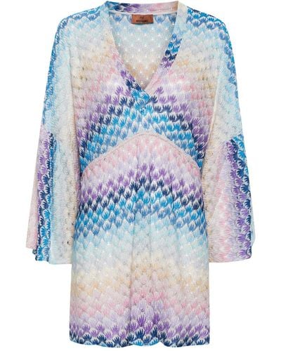 Missoni Beach Cover-Up With Zigzag Pattern - Blue