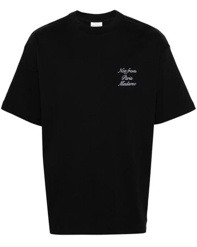 Drole de Monsieur T-Shirt With Embroidery - Black