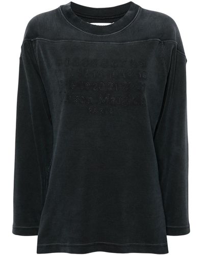 Maison Margiela Cotton Sweatshirt With Number Application - Black