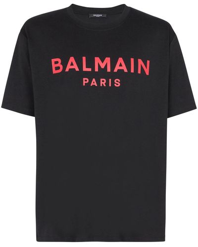 Balmain Paris T-Shirt With Print - Black