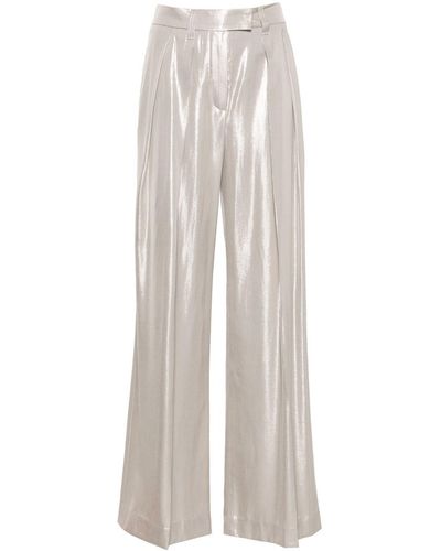 Brunello Cucinelli High-Waisted Trousers - White