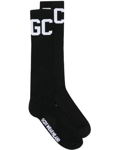 Gcds Intarsia-knit Mid-calf Socks - Black
