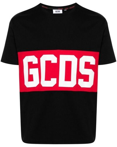 Gcds Cotton T-Shirt With Logo Print - Black