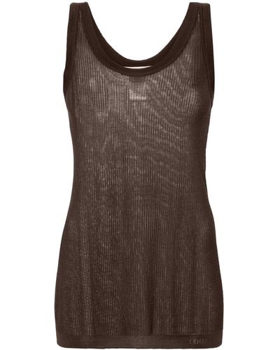 Lemaire Ribbed Tank Top - Brown