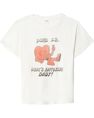 RE/DONE Classic What`S Happening T-Shirt With Print - White