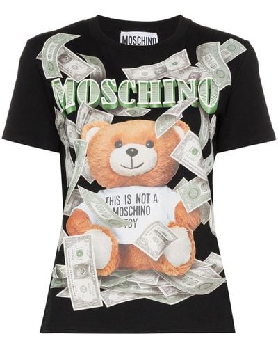 Moschino Teddy Banknote T-Shirt - Black