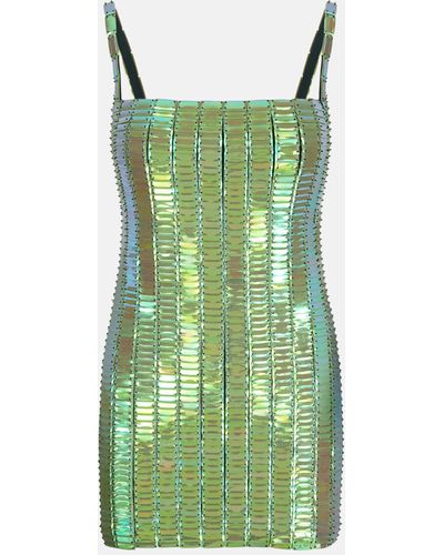 The Attico ''Rue'' Iridescent Mini Dress - Green