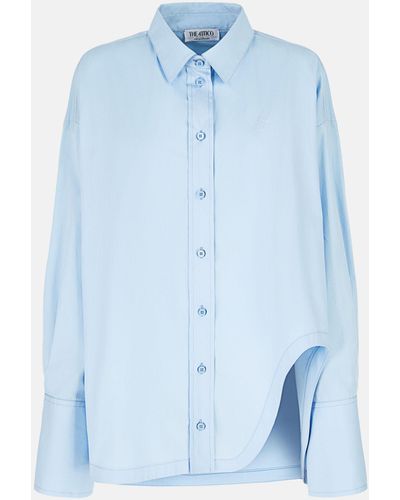 The Attico Diana Curved Shirt - Blue