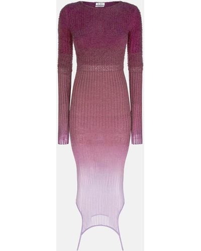 The Attico Purple And Burgundy Degradè Midi Dress