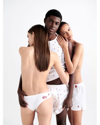 The Attico Underwear White And Burgundy - Multicolour