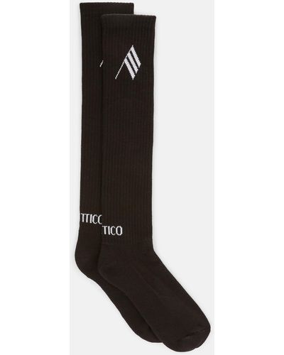 The Attico Black And White Long Length Socks