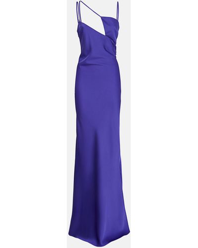 The Attico ''melva'' Vivid Violet Long Dress - Blue