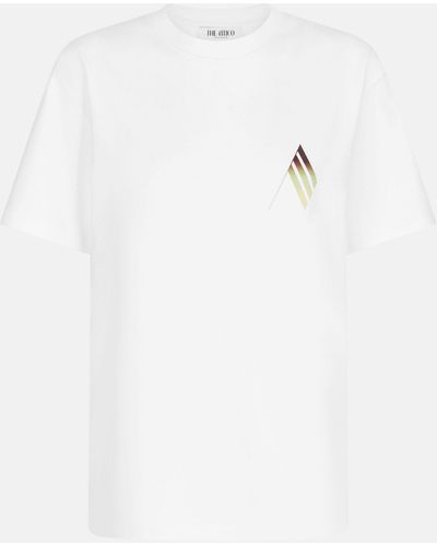 The Attico ''napoli Vista Mare'' T-shirt White, Military Green And Brown
