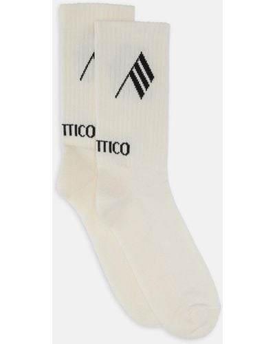 The Attico White And Black Short Socks