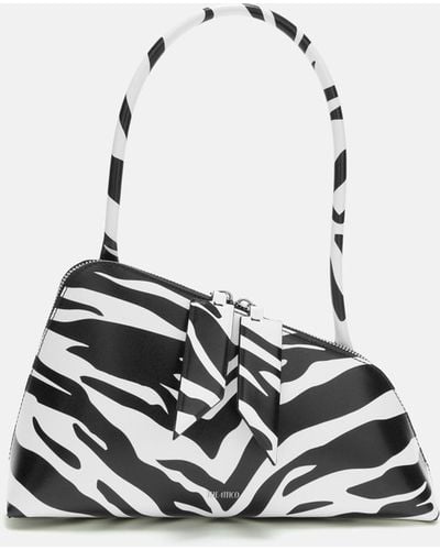 The Attico Shoulder bag "Sunrise" black and white - Bianco