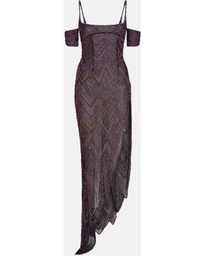 The Attico Dark Long Dress - Purple