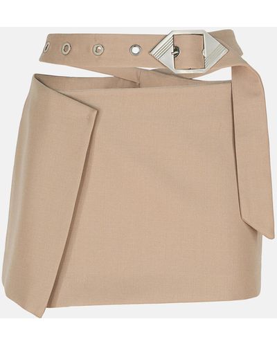 The Attico Beige Mini Skirt - Natural