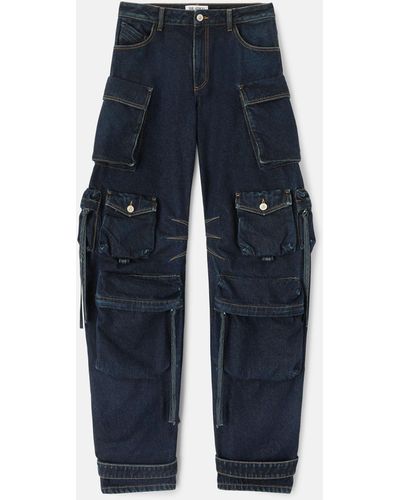 The Attico Pantaloni lunghi ''Fern'' dark blue