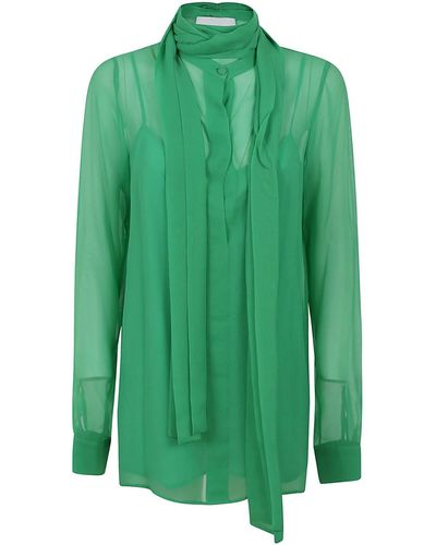 Costarellos Quinn Silk Chiffon Blouse - Green