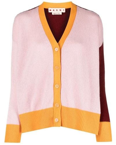 Marni Knitted Embroide Cardigan - Pink