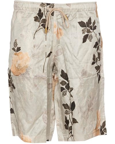 Etro Floral Print Shorts - Natural