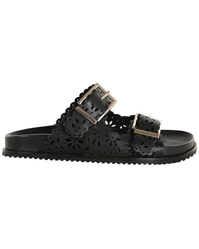 Twin Set Leather Sandals - Black