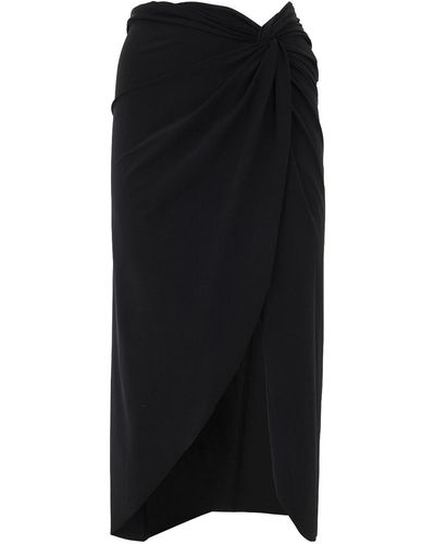 La Petite Robe Di Chiara Boni Straight Wrap Skirt - Black