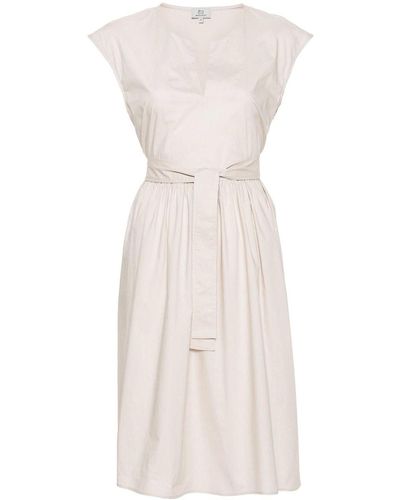 Woolrich Belted Poplin Short Dress - Natural