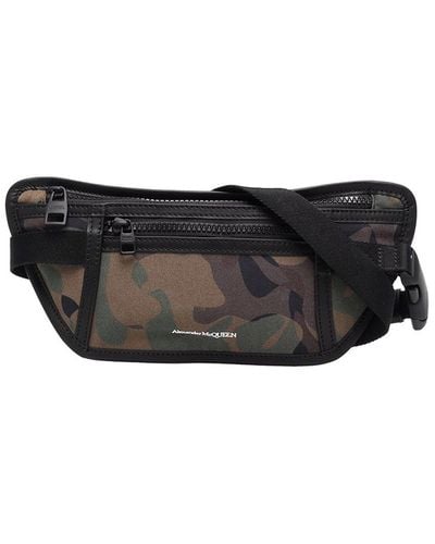 Alexander McQueen Bumbag 28 Camouflage Belt Bag - Black