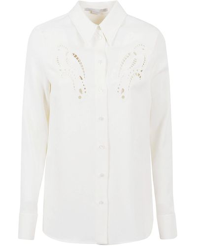 Stella McCartney Lace Detailed Shirt With Classic Collar - White