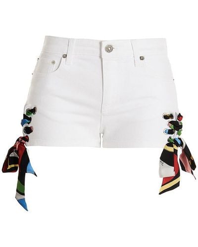 Emilio Pucci Printed Bow Denim Shorts - White