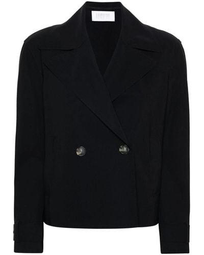 Harris Wharf London Double-breasted Coat - Black