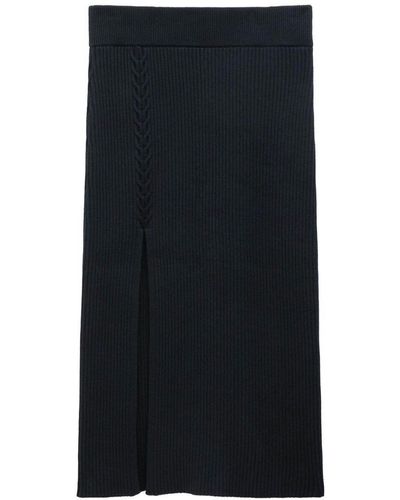 Filippa K Cable Knit Asymmetrical Skirt - Black