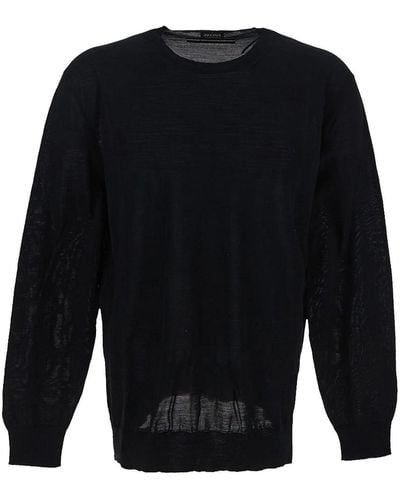 Zegna Crewneck With Long Sleeves - Blue