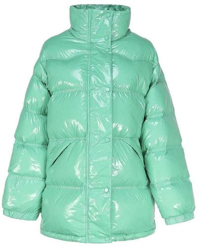 Stand Studio Shiny Effect Down Jacket - Green