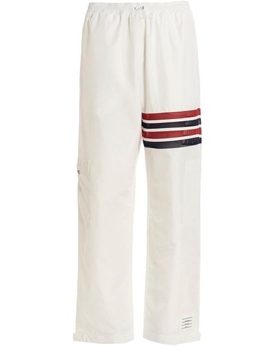 Thom Browne 4bar Pants With Elastic Waistband - White
