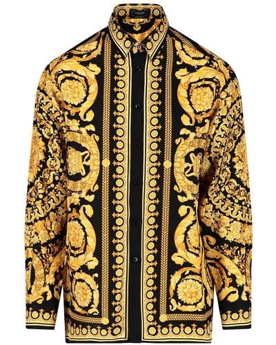 Versace Baroque Print Shirt - Yellow