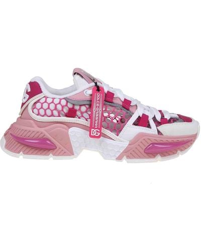 Dolce & Gabbana Trainers In A Mix Of And Pink Materials