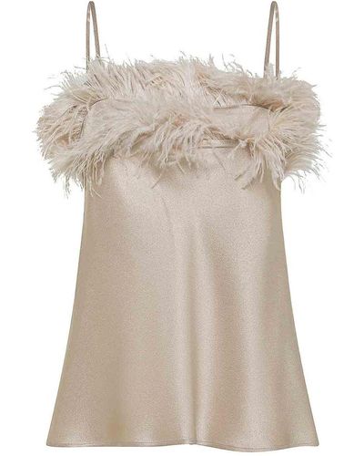 Antonelli Top With Feathers - Natural