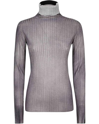 Cividini Airbrushed Wool Turtleneck Sweater - Purple