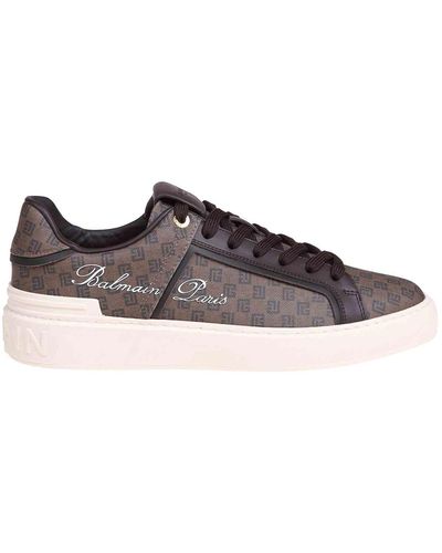 Balmain Leather Sneakers - Brown