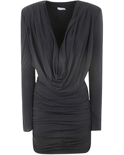 Magda Butrym Long Sleeve Mini Dress - Black