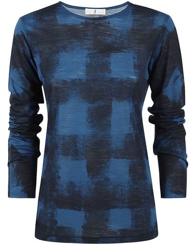 Whyci Wool Crew-neck T-shirt - Blue