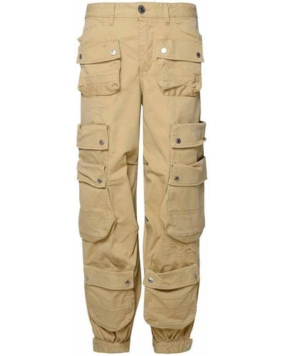 DSquared² Cotton Cargo Trousers - Natural